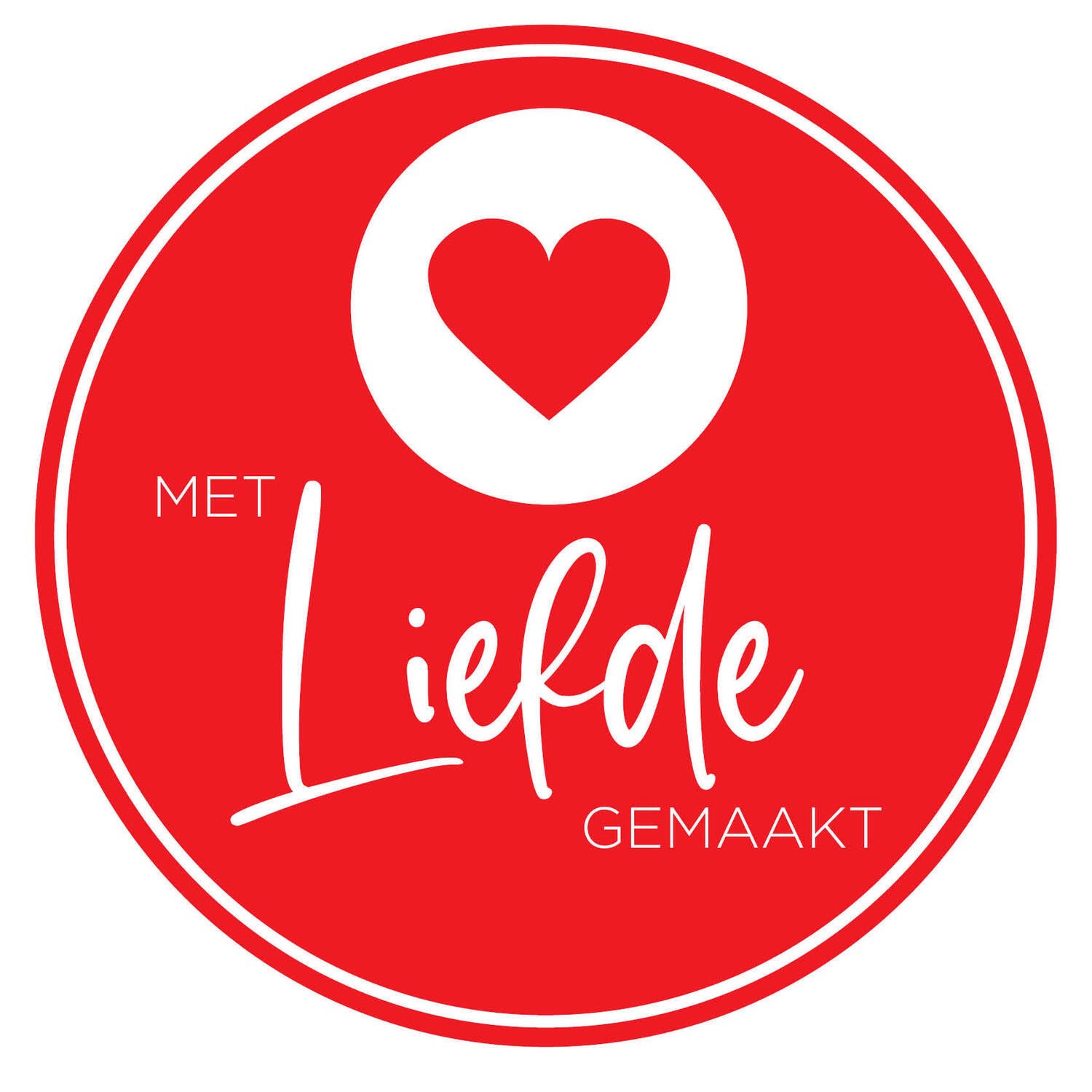 STICKERS 'MADE WITH LOVE' 50mm 500st/rol